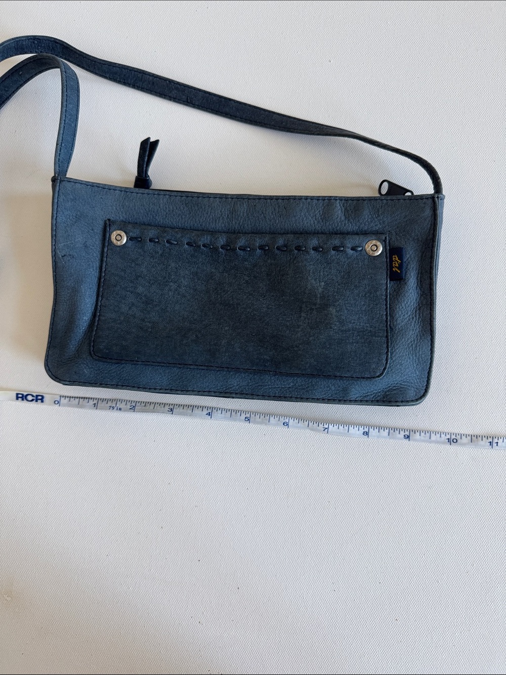 Dal - Minimalist Blue soft Leather Crossbody Bag - Everyday Shoulder Purse
